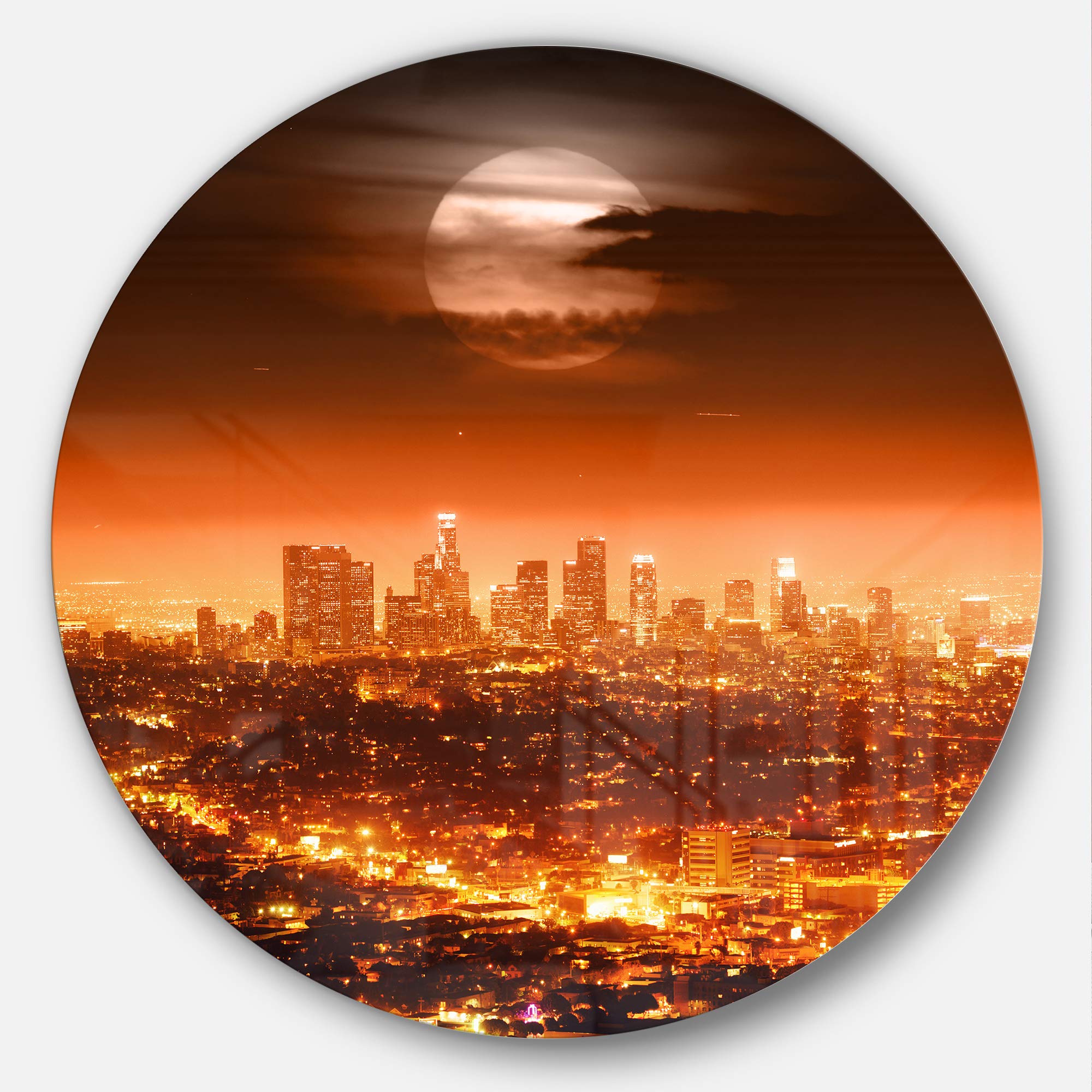 Amazon.com: Designart Dramatic Full Moon Over Los Angeles